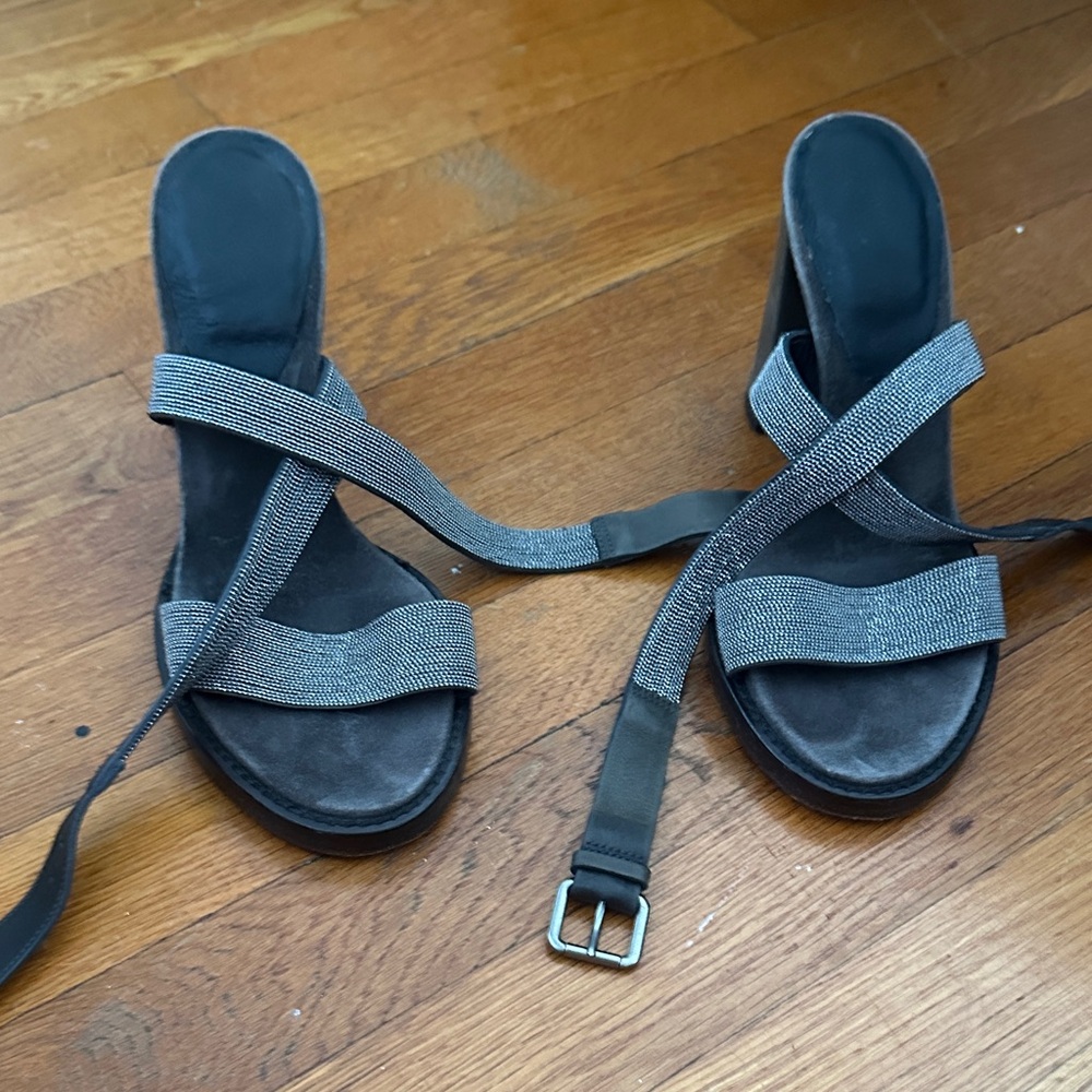 Brunello Black and Monilli Women's Sandals - Picture 2 of 6